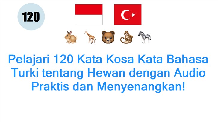 Pelajari 120 Kata Kosa Kata Bahasa Turki tentang Hewan dengan Audio Praktis dan Menyenangkan!